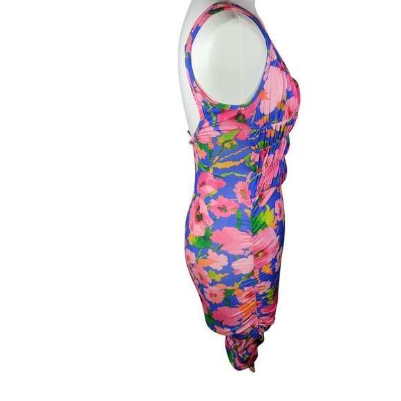 ASOS Design Tropical Floral Print Ruched Tank Swim Coverup Dress Size US 2 - Picture 9 of 9